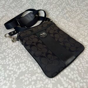 Coach Black and Gray Signature Crossbody #43976